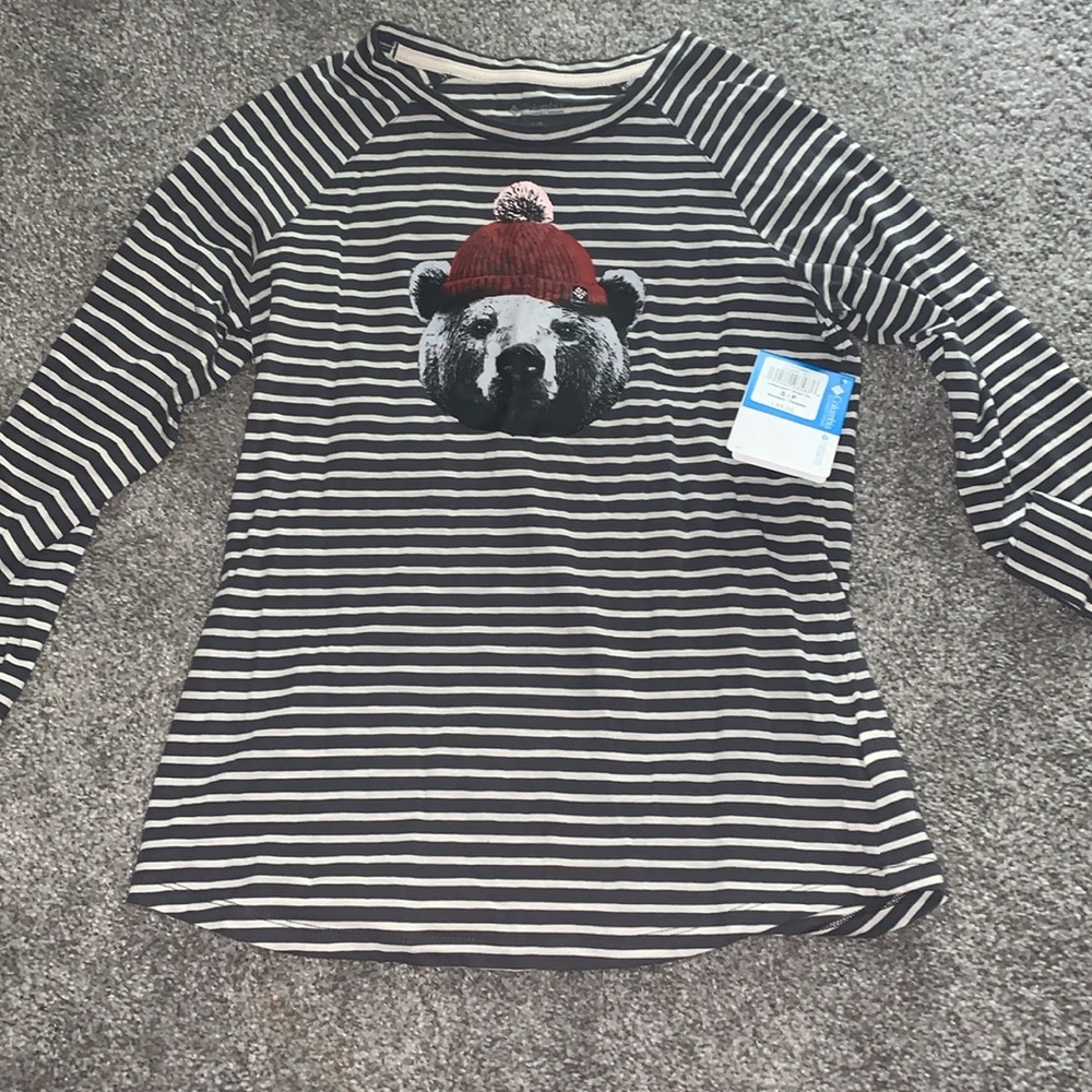 NWT columbia bear stripe tee